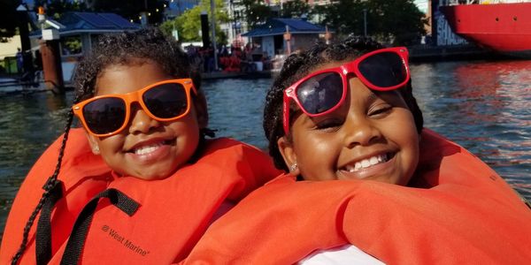 Children at the harbor